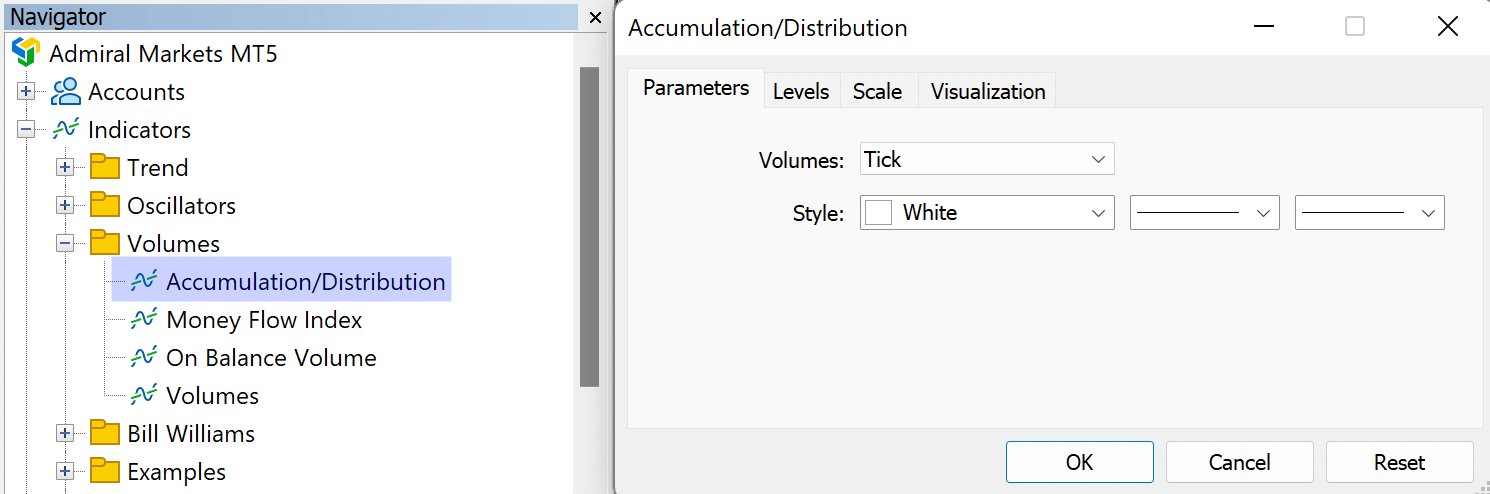 Accumulation Distribution Settings