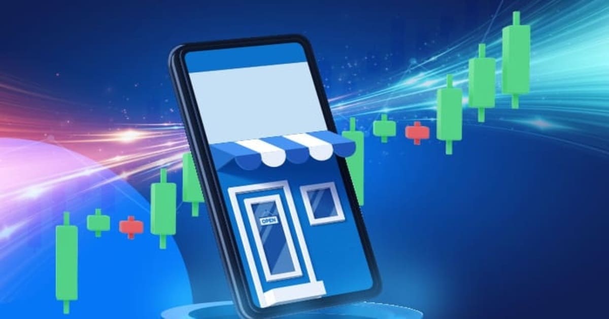 Représentation symbolique de la performance boursière de SPIE : un terminal mobile avec une devanture de magasin ouverte, symbolisant la solidité des services multi-techniques