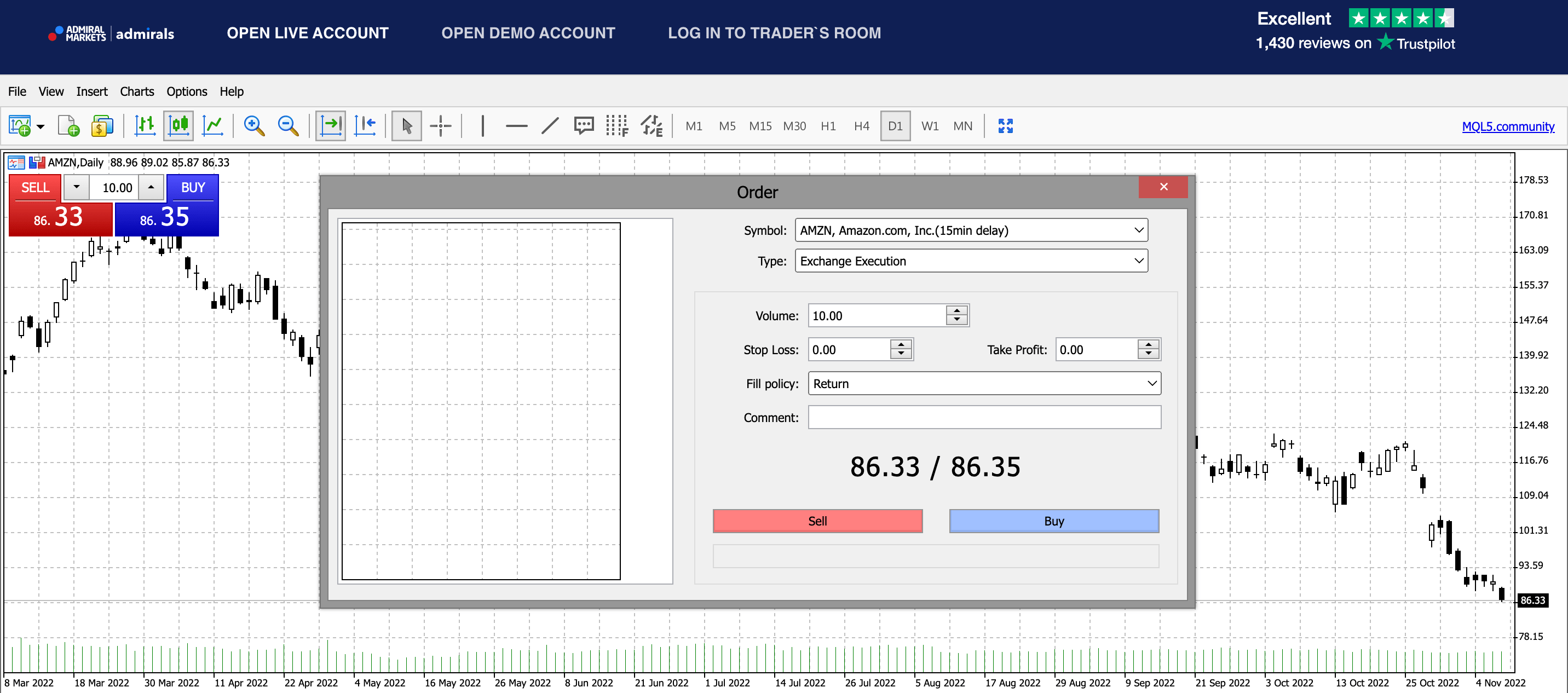 Amazon Order WebTrader