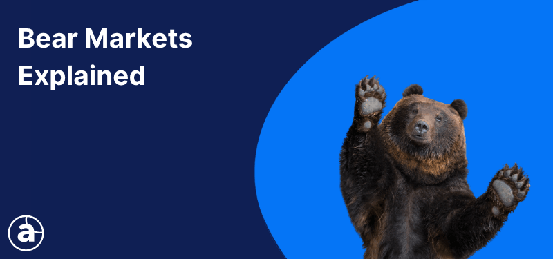A bear on a blue background, white text reads "Bear Markets Explained".