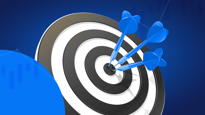 Darts hitting the bullseye in this graphic representation of forex arbitrage trading