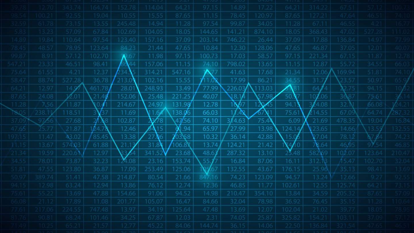 Daytrading kereskedési stratégia, a képen kék háttérrel számokat kötnek össze.