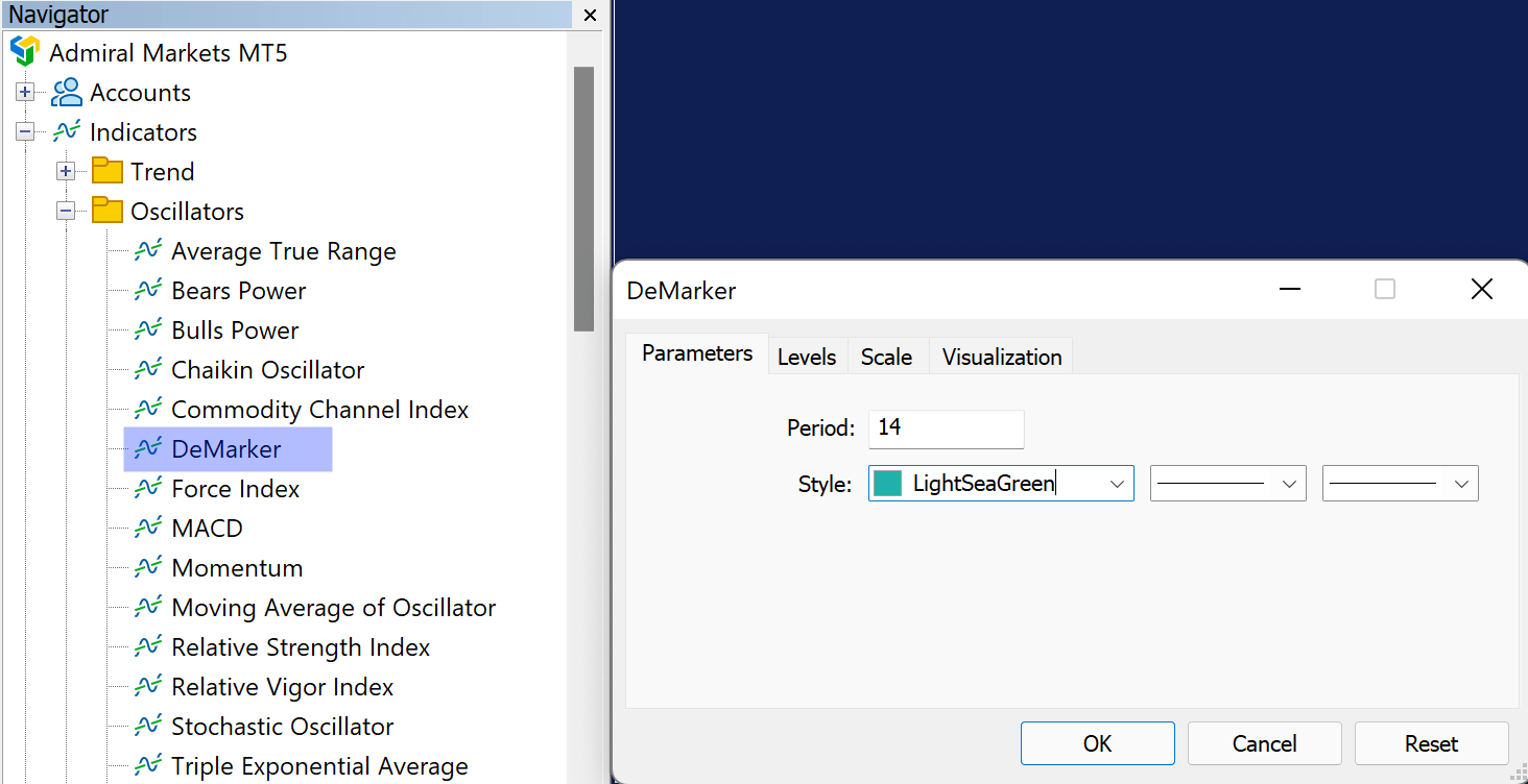 DeMarker Indicator Setting