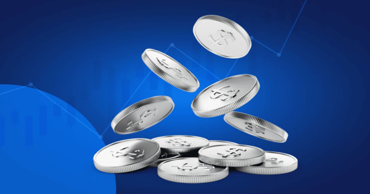 Pièces en argent pour évoquer le trading et l'investissement dans le métal blanc