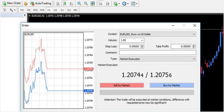 Kaip nustatomas lotas MetaTrader prekybos platformoje