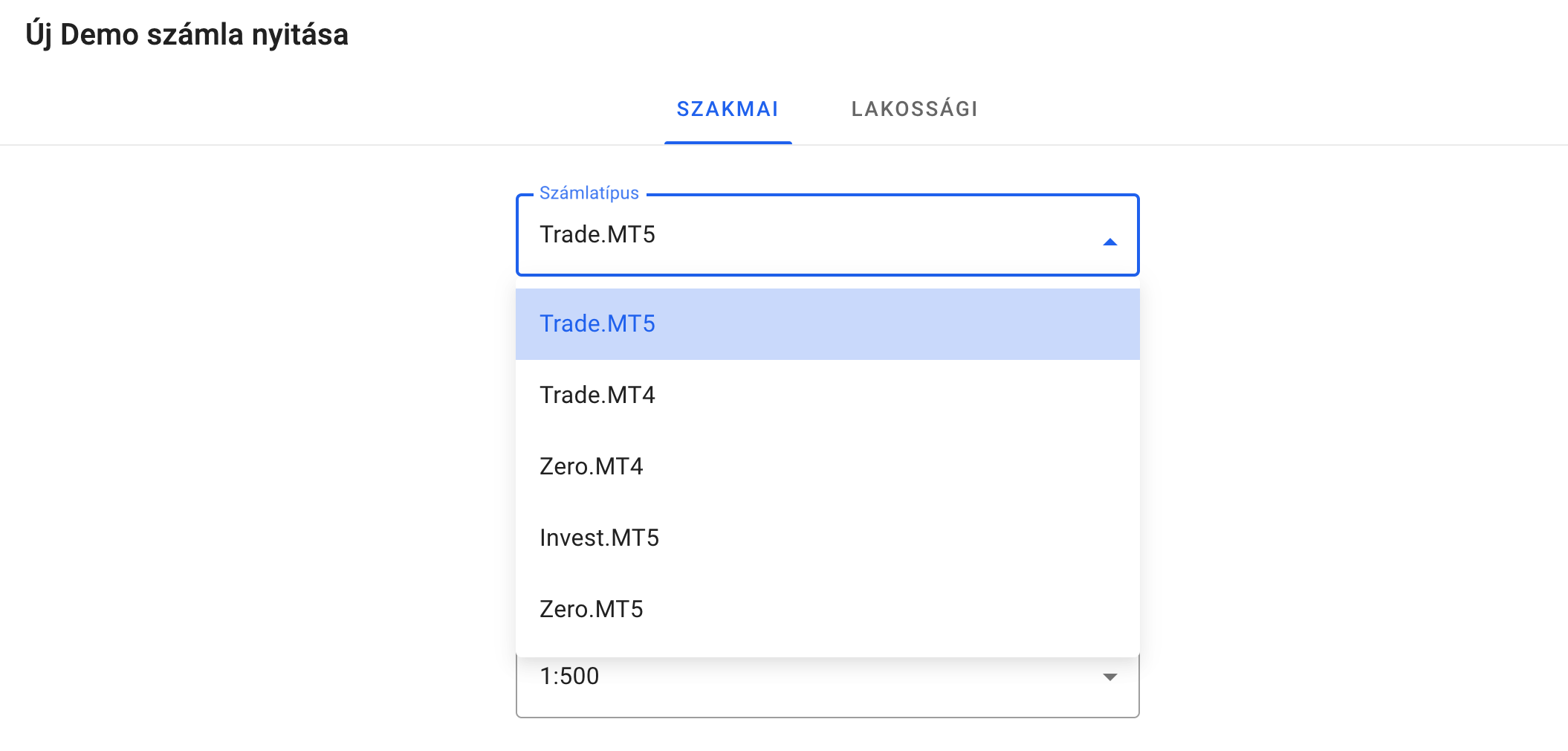 MSCI index számla típusok