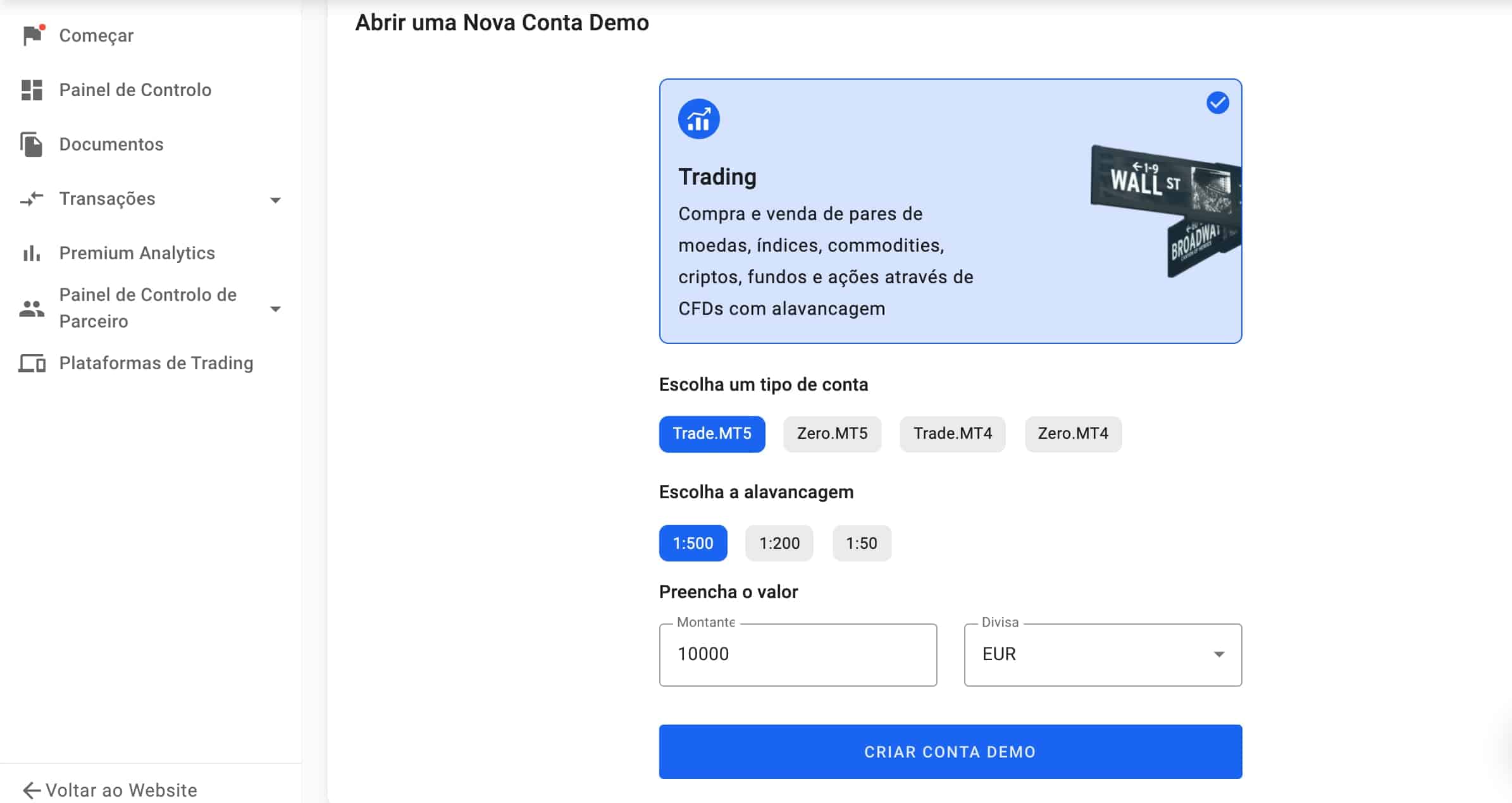 Melhores ações 2021 - Abrir uma conta DEMO com a Admirals