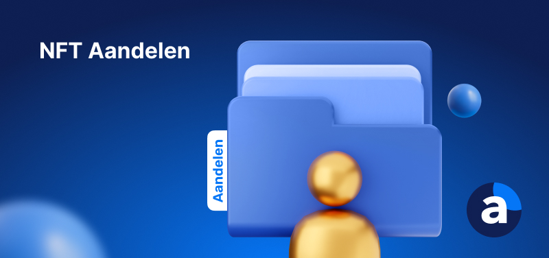 Aandelen folder met blauwe achtergrond verwijzend naar de beste NFT aandelen van 2024