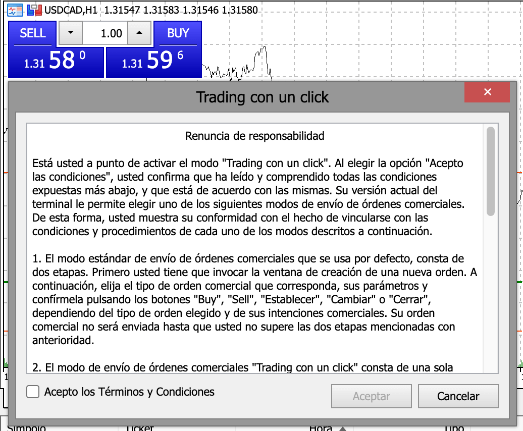 Cómo operar con WebTrader en un clic