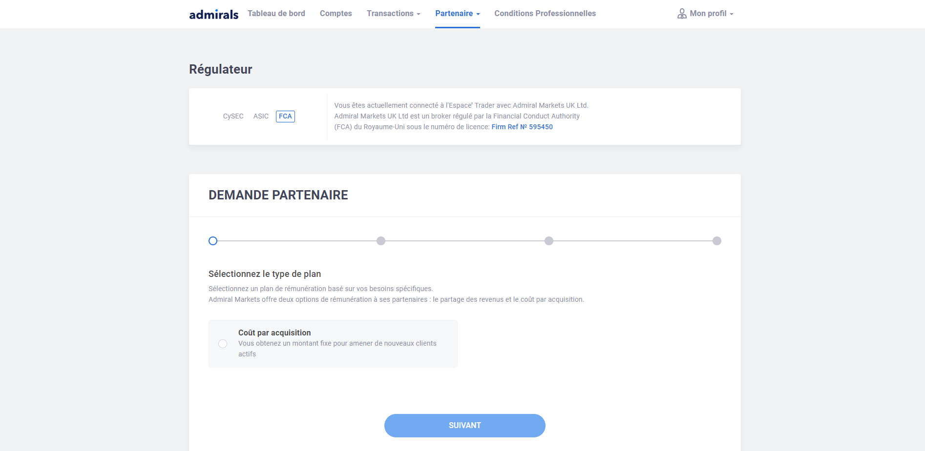 Partenariat Affiliation Forex et CFD Admirals