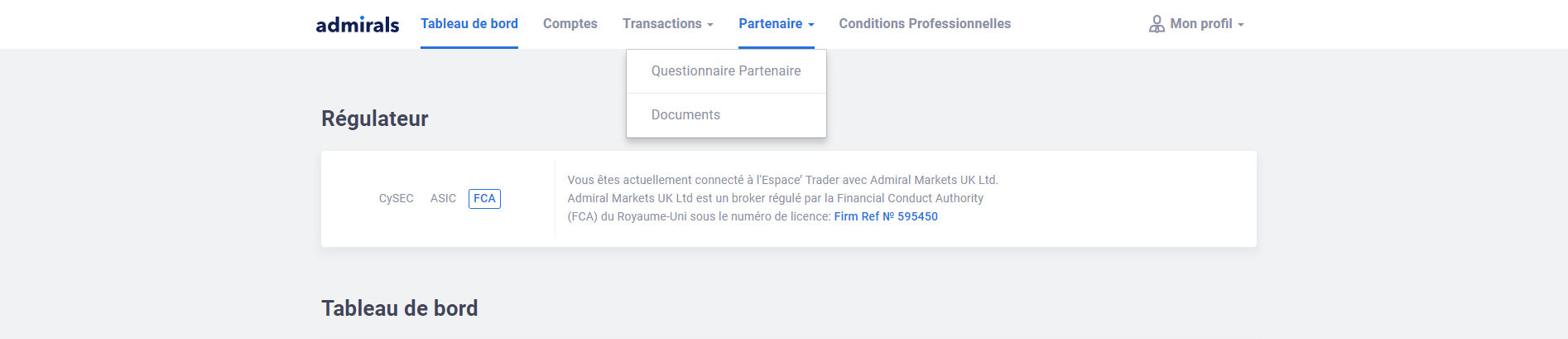 Questionnaire Partenaire Admirals
