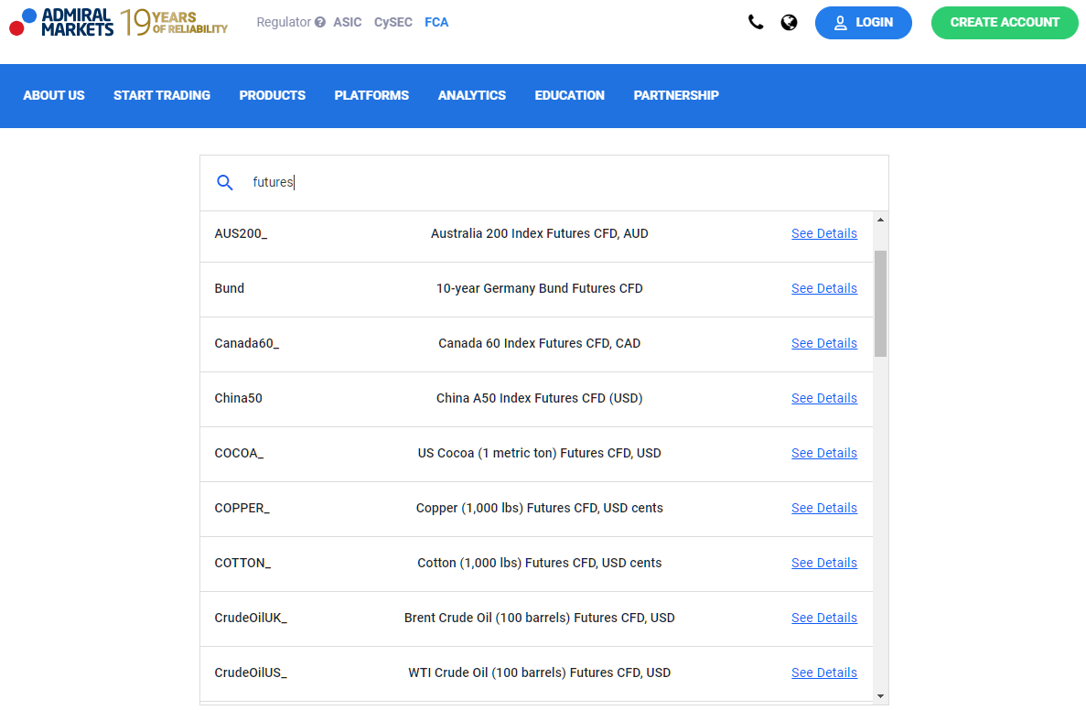 Trading de Futuros - Especificações do Contrato