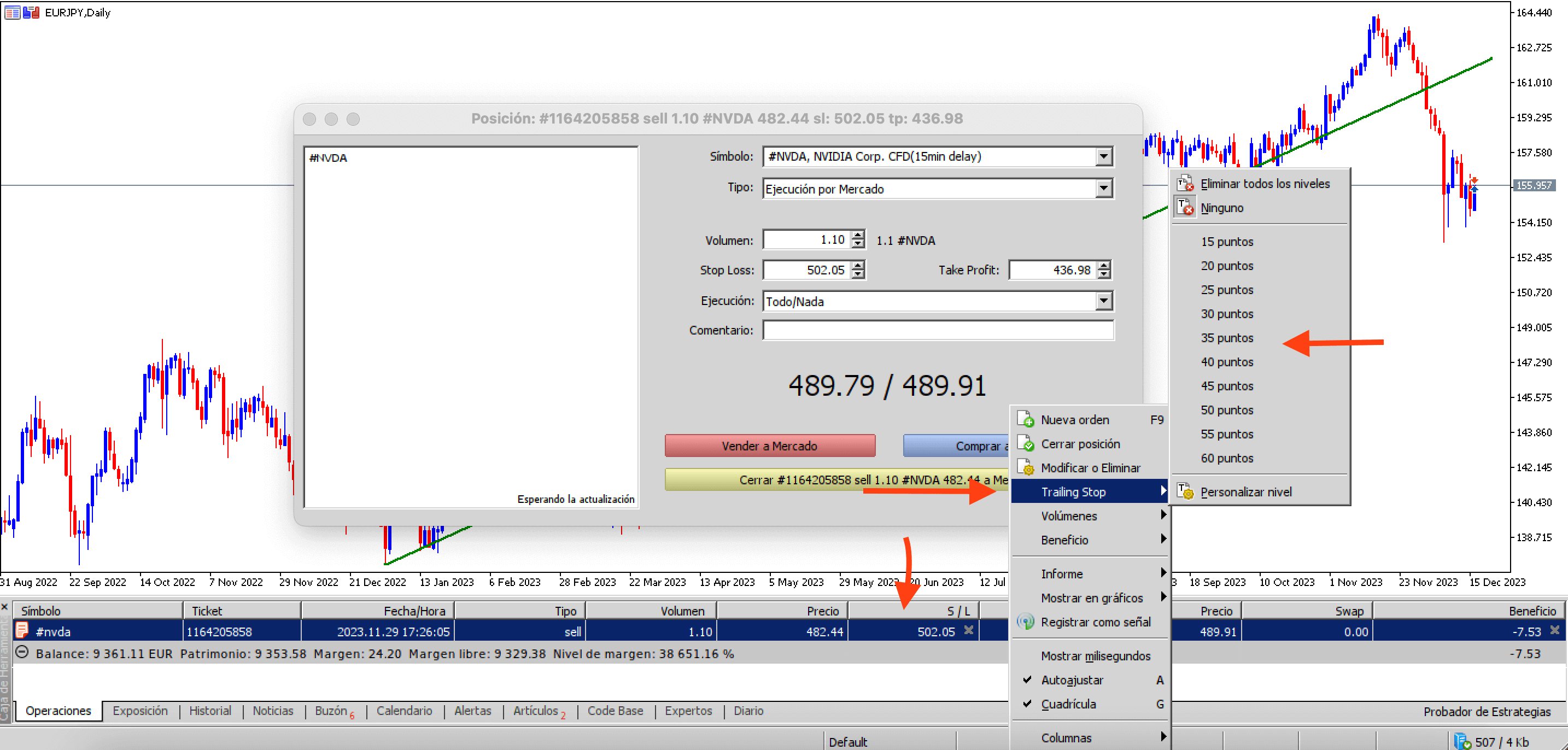 Trailing stop orderis metatrader programma