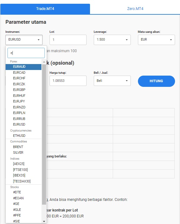 kalkulator trading komisi broker