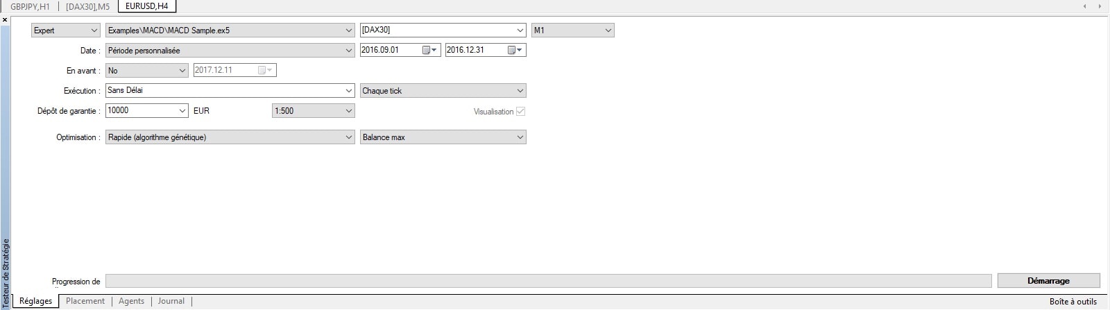 Comment backtester EA MT5