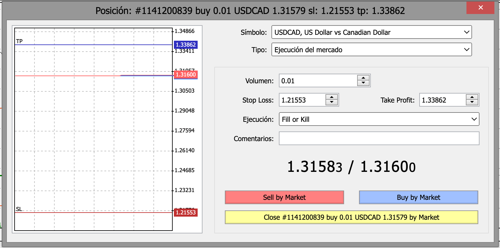 Como cerrar posición en WebTrader