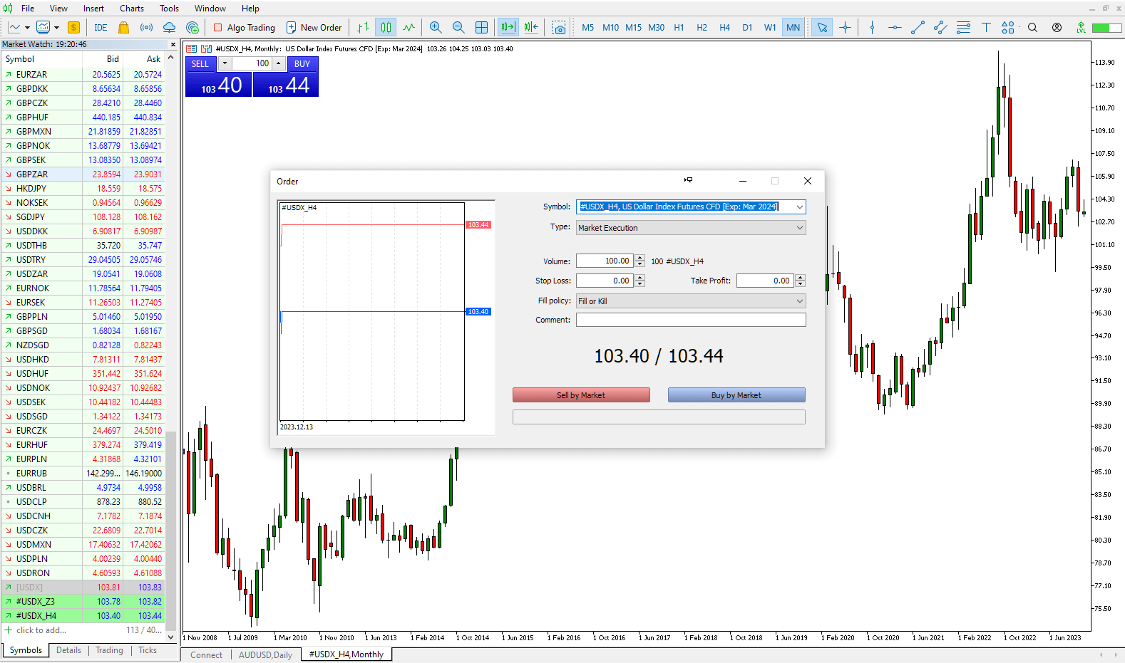 Abrir ticket no Metatrader