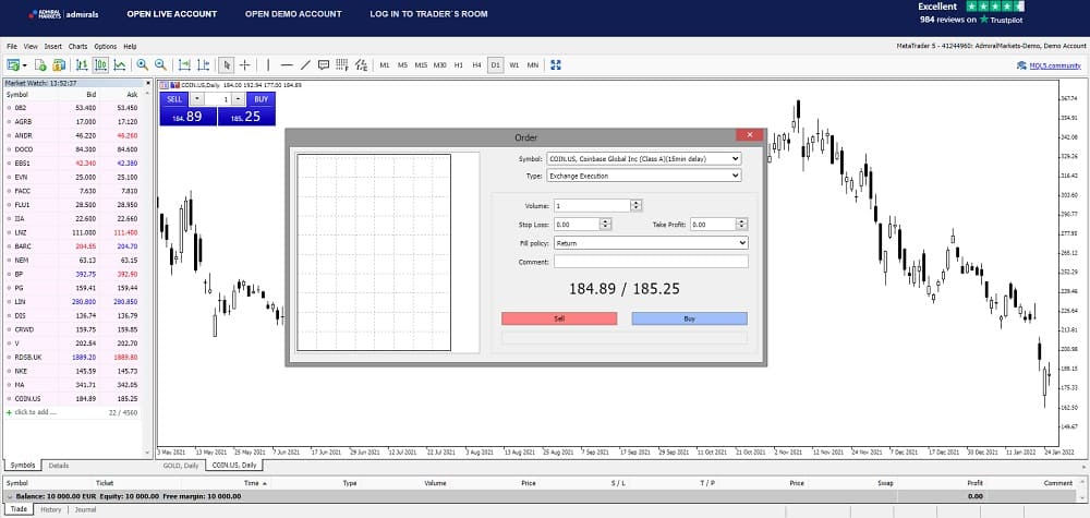Actions NFT Metatrader 5