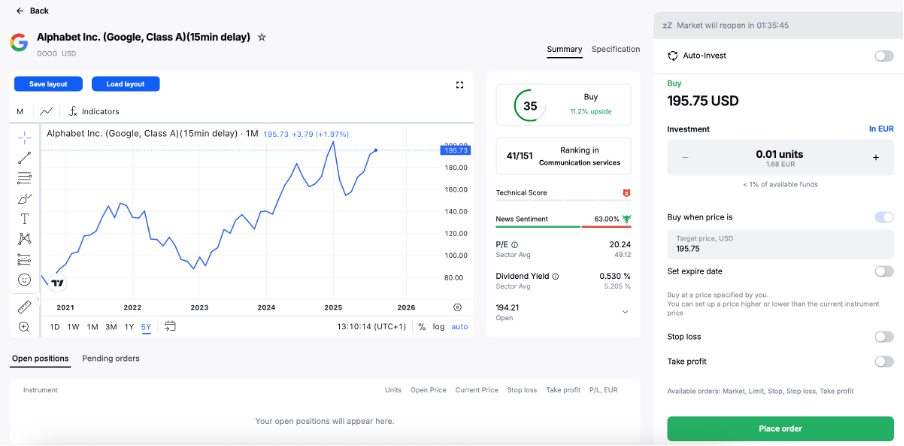 Como investir em ações da google