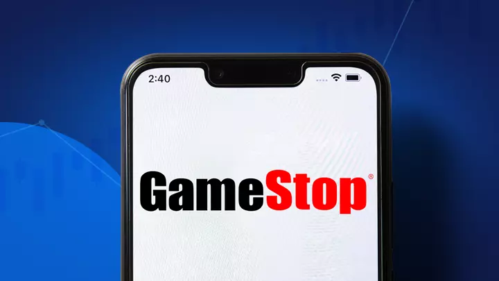 Telemóvel mostrando no visor como comprar ações da GameStop