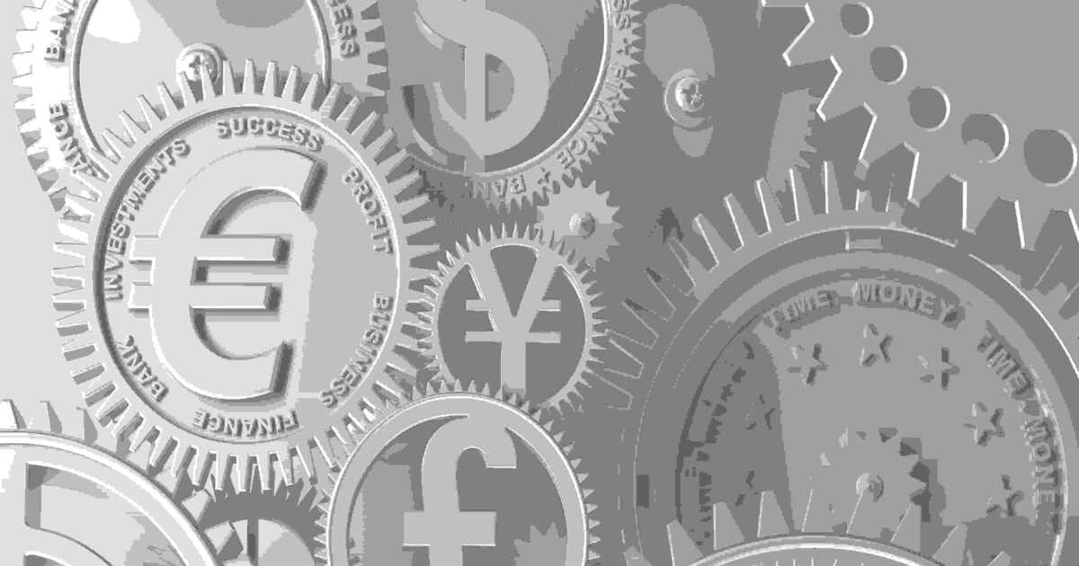 Grafik zum Devisenhandel lernen mit Symbolen verschiedener Währungen, passend zu Forex Trading für Anfänger.