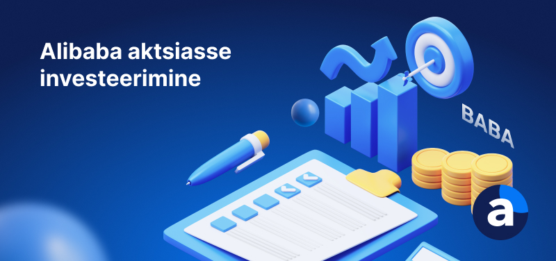 lause alibaba aktsiasse investeerimine sinisel taustal