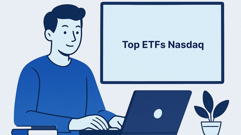 Símbolo em estrela de prata indicando o índice Nasdaq e qual o seu melhor ETF