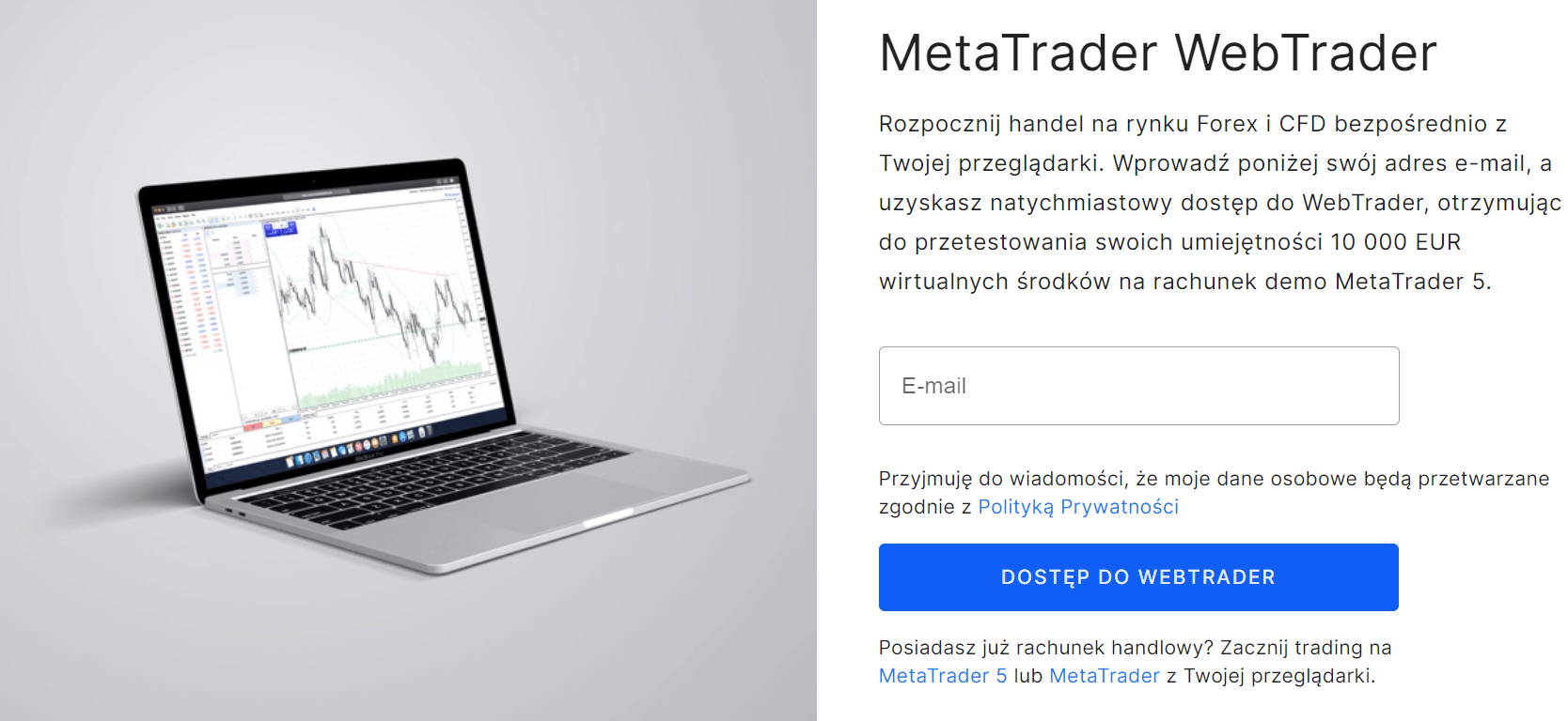 okno logowania do webtrader w Admirals