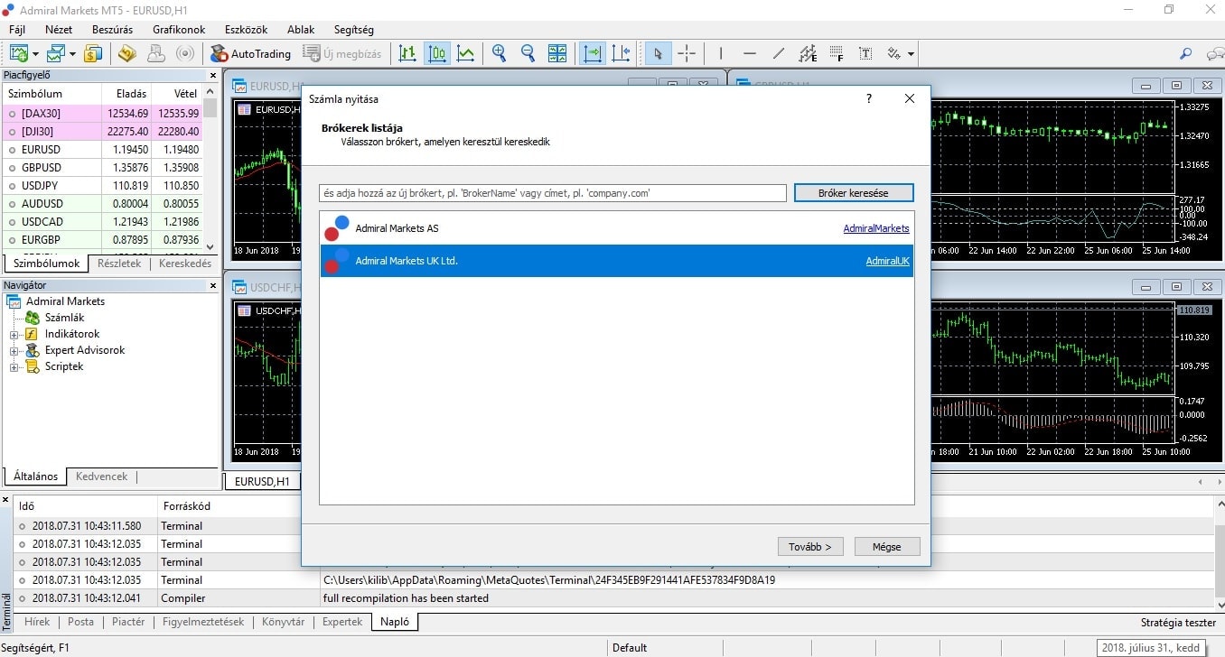 MetaTrader számlanyitás