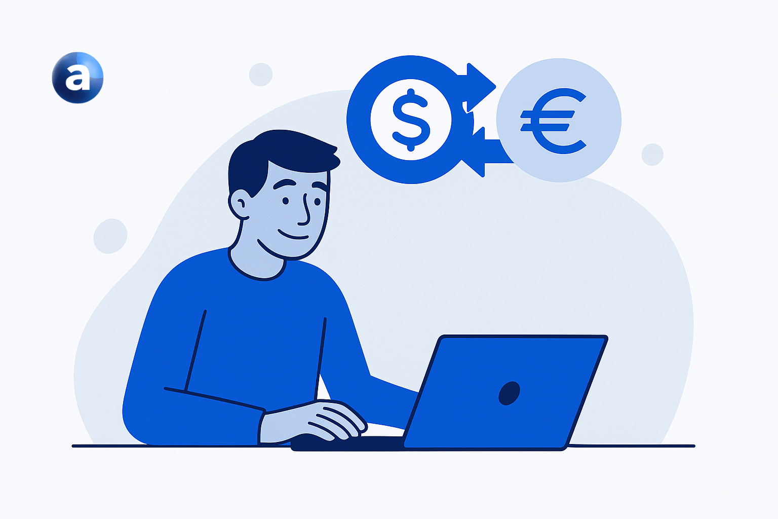 Pessoa a utilizar computador para trocar dólares por euros no mercado Forex