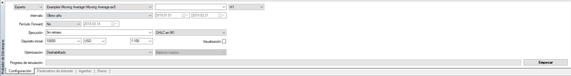 metatrader 5 - probador estrategia