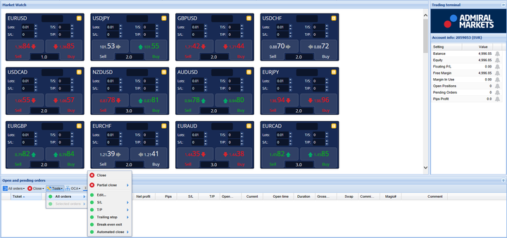 MT5 ir MT4 Supreme Edition – „Trading Terminal"