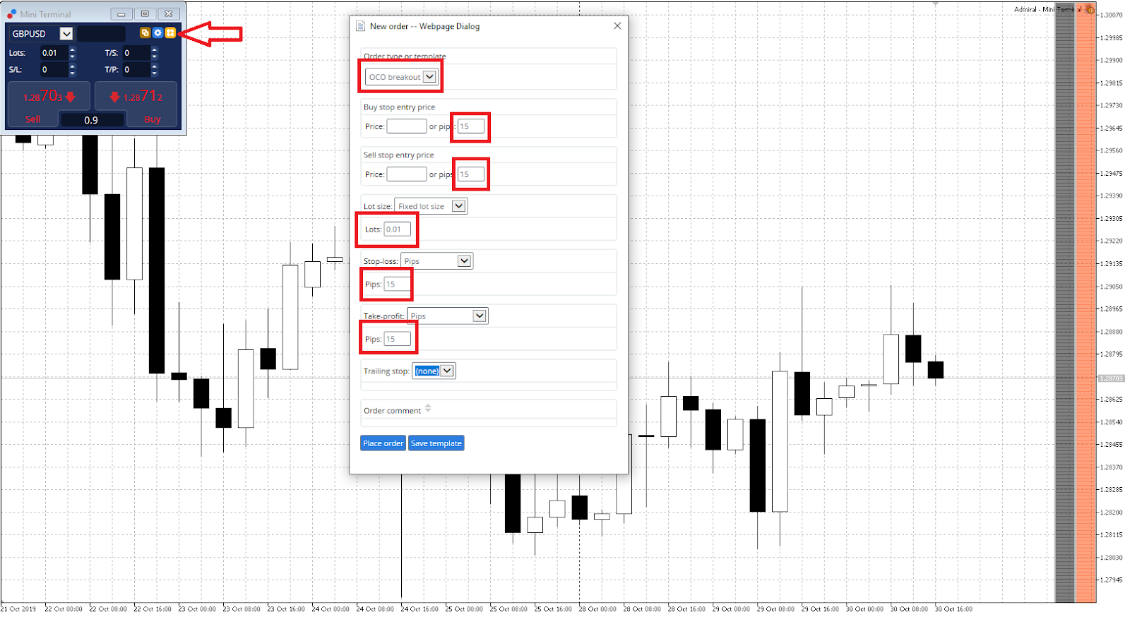 GBP/USD OCO