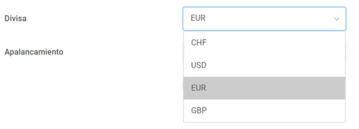 cuenta de trading - divisa