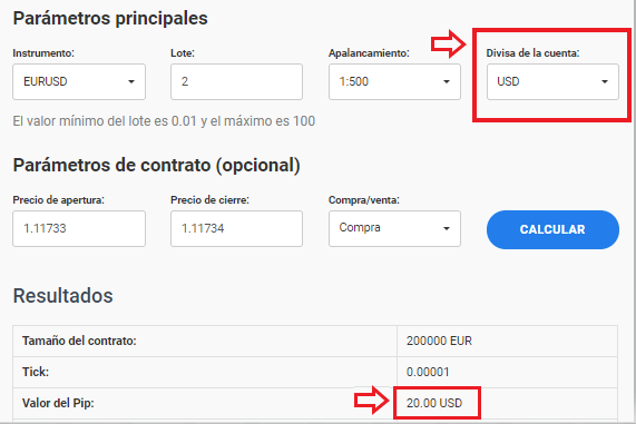 Calculadora forex pips