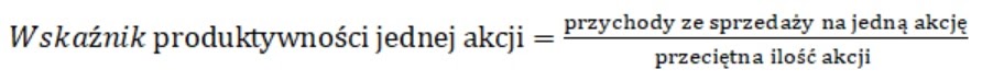 wskaźnik giełdowy produktywności jednej akcji
