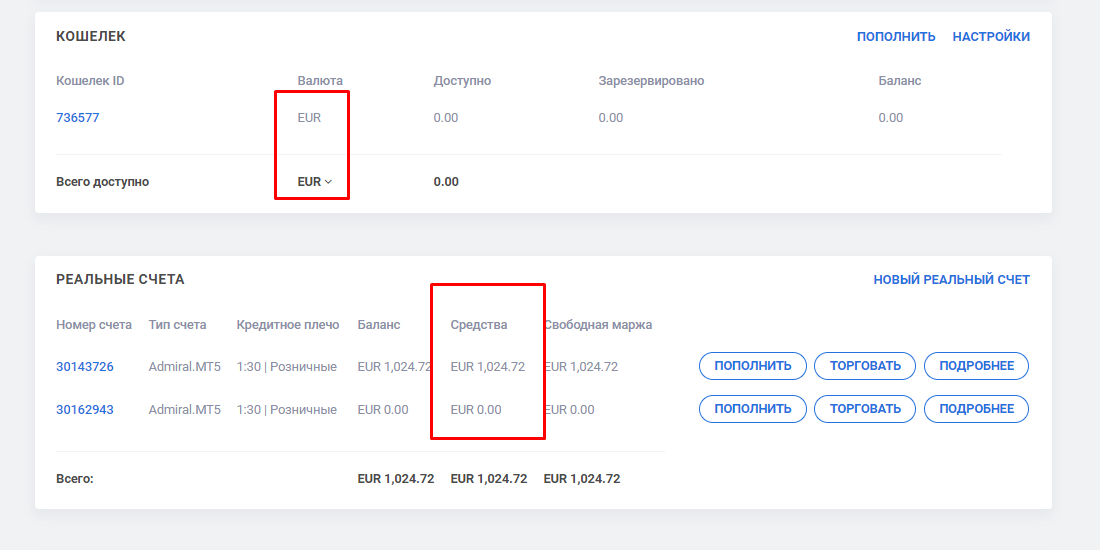 admiral markets вывод средств