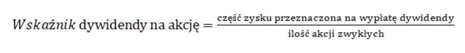wskaźnik giełdowy dywidendy na akcję