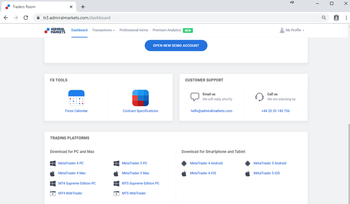 Criação de conta Admiral Markets - Descarregar a sua plataforma de Trading