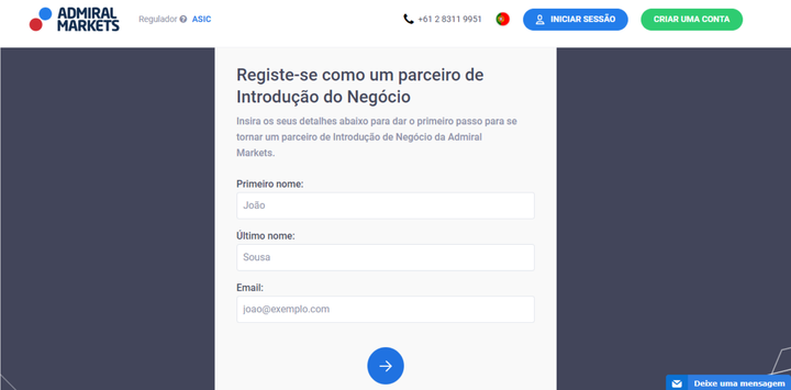 Negócio Forex Admiral Markets