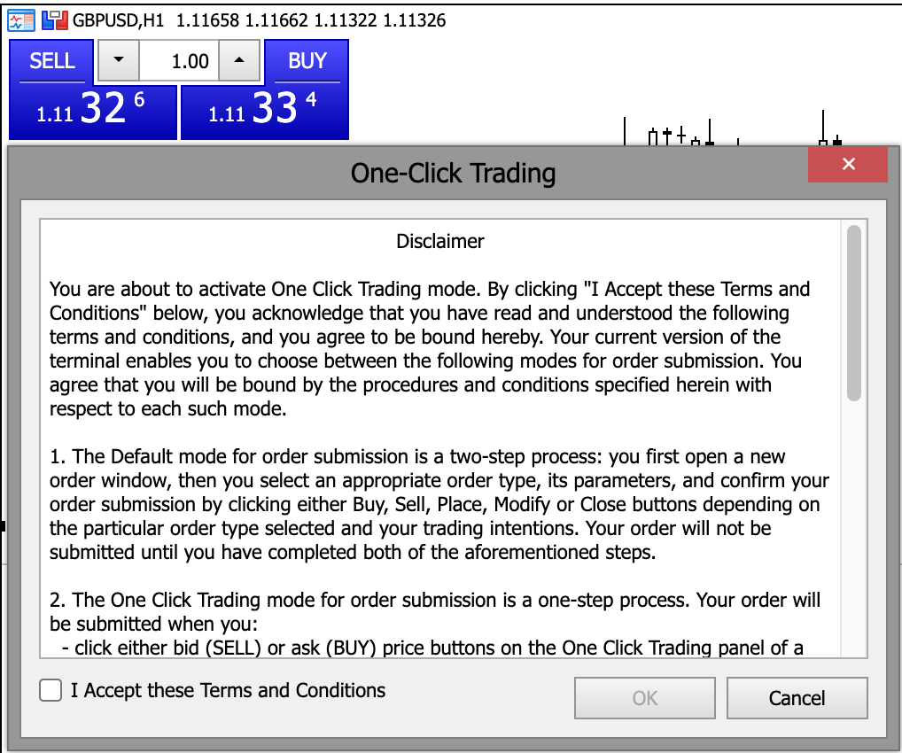Trading a um clique